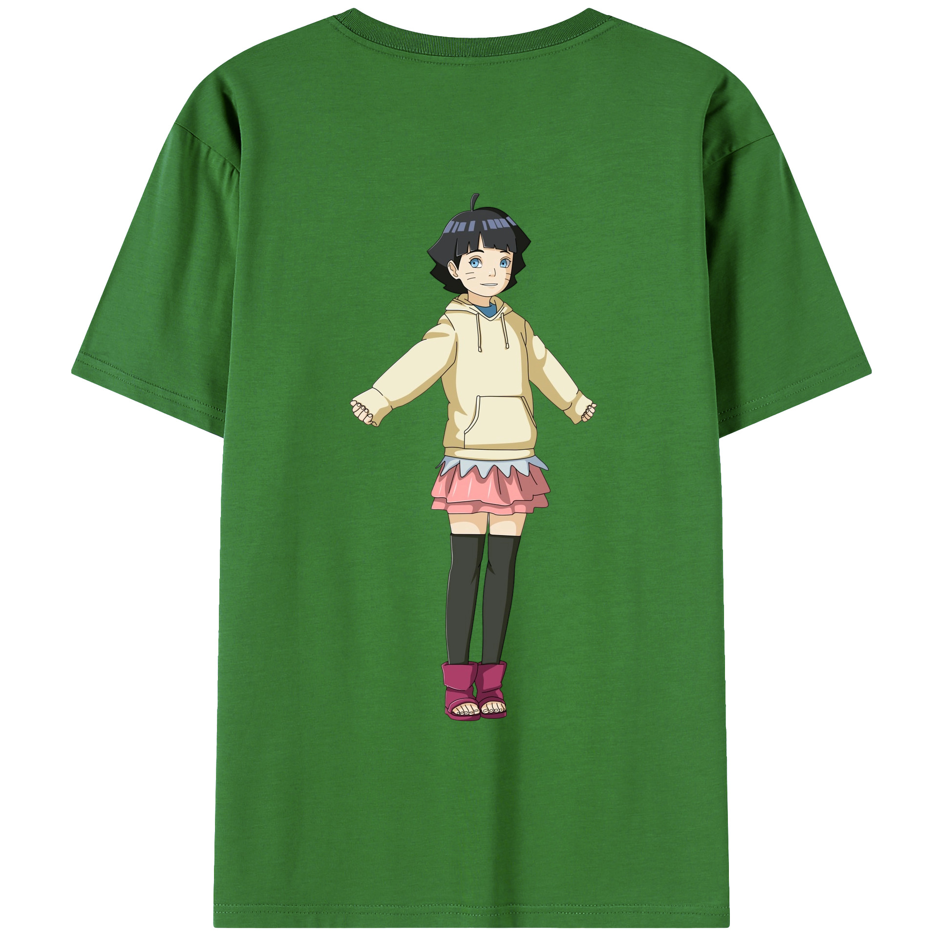 （画像用） NARUTO -ナルト- うずまき ヒマワリ Uzumaki Himawari レディース半袖Tシャツ(バックプリント)